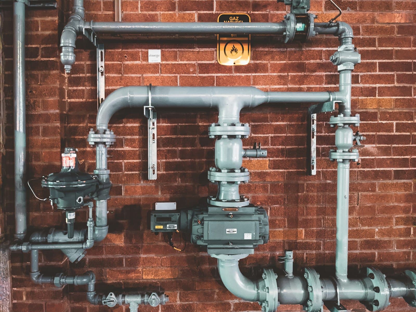 Exposed copper piping being repaired
